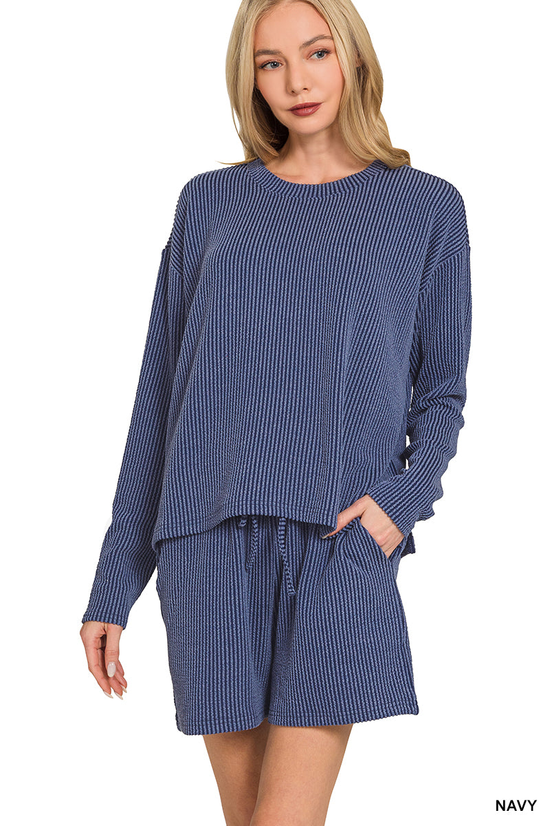 Long Sleeved Ribbed Set (multiple colors)
