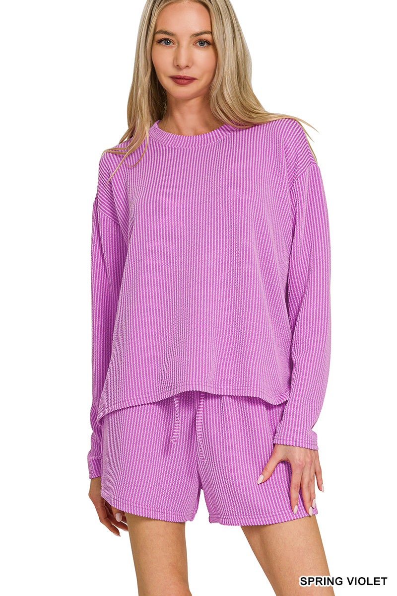 Long Sleeved Ribbed Set (multiple colors)