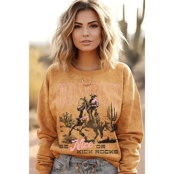 Cowboy Be Nice Graphic Sweatshirt