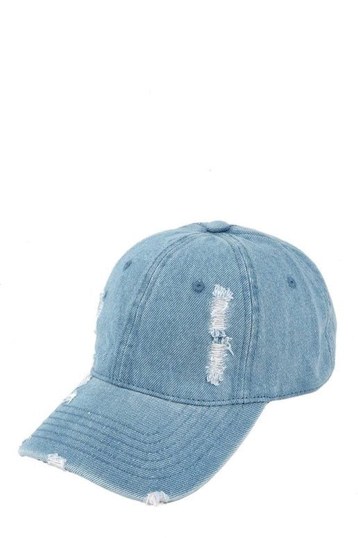 DISTRESSED BASEBALL CAP- DENIM