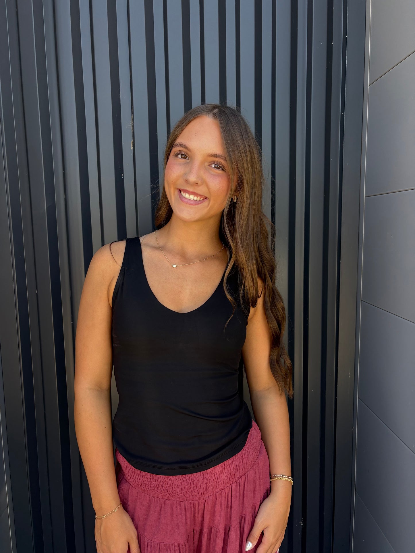 Black Fitted Activewear Full Tank