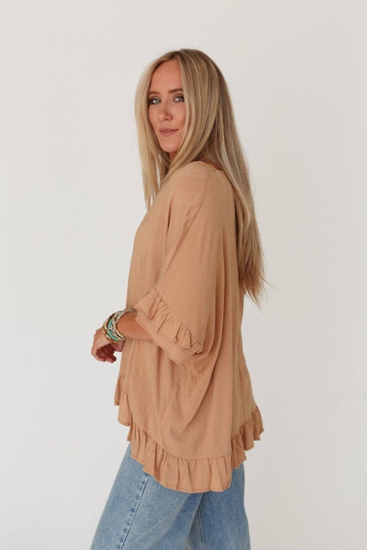 Caramel Ruffle Top