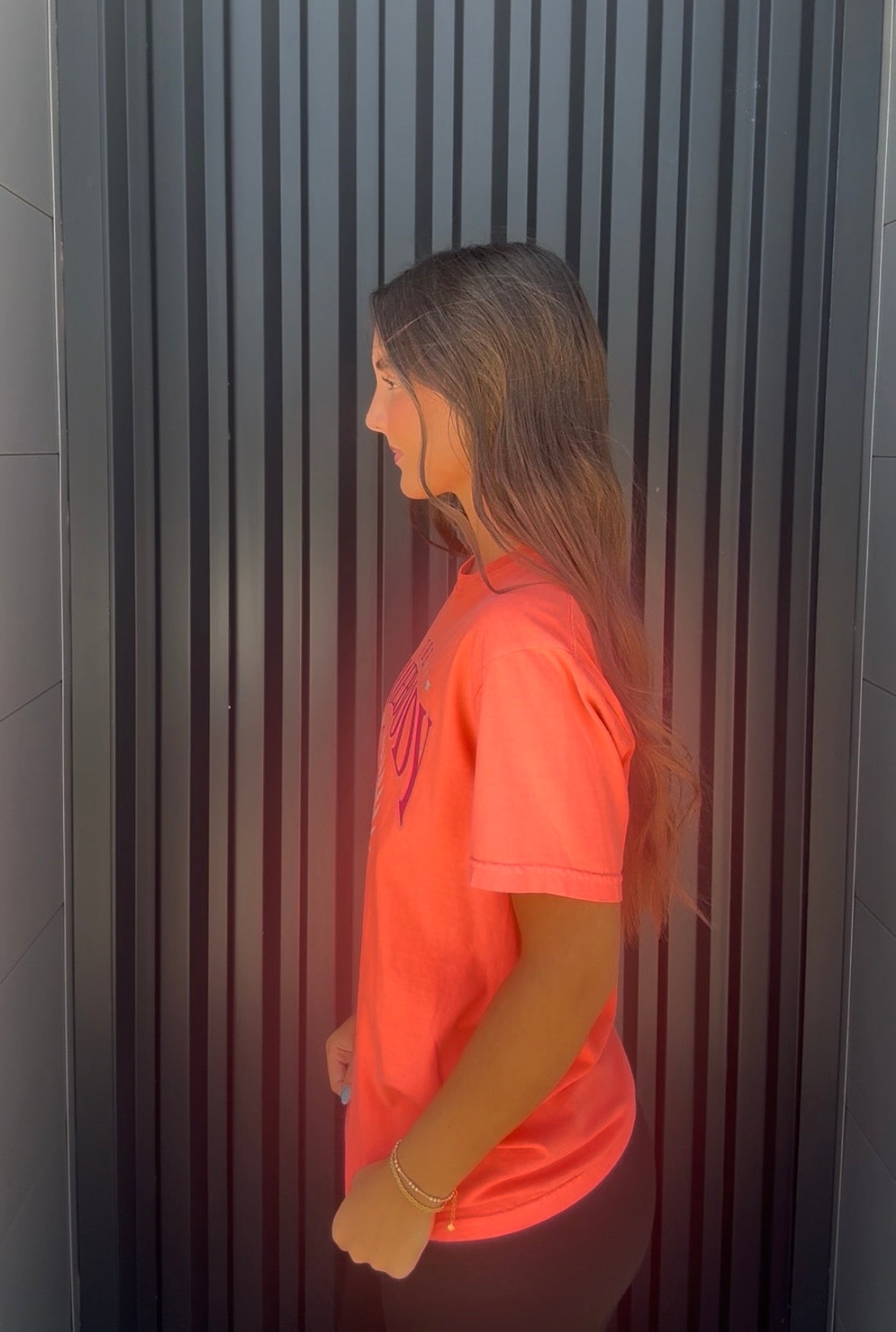 Homebody Club T-Shirt (Neon Coral & Yellow)