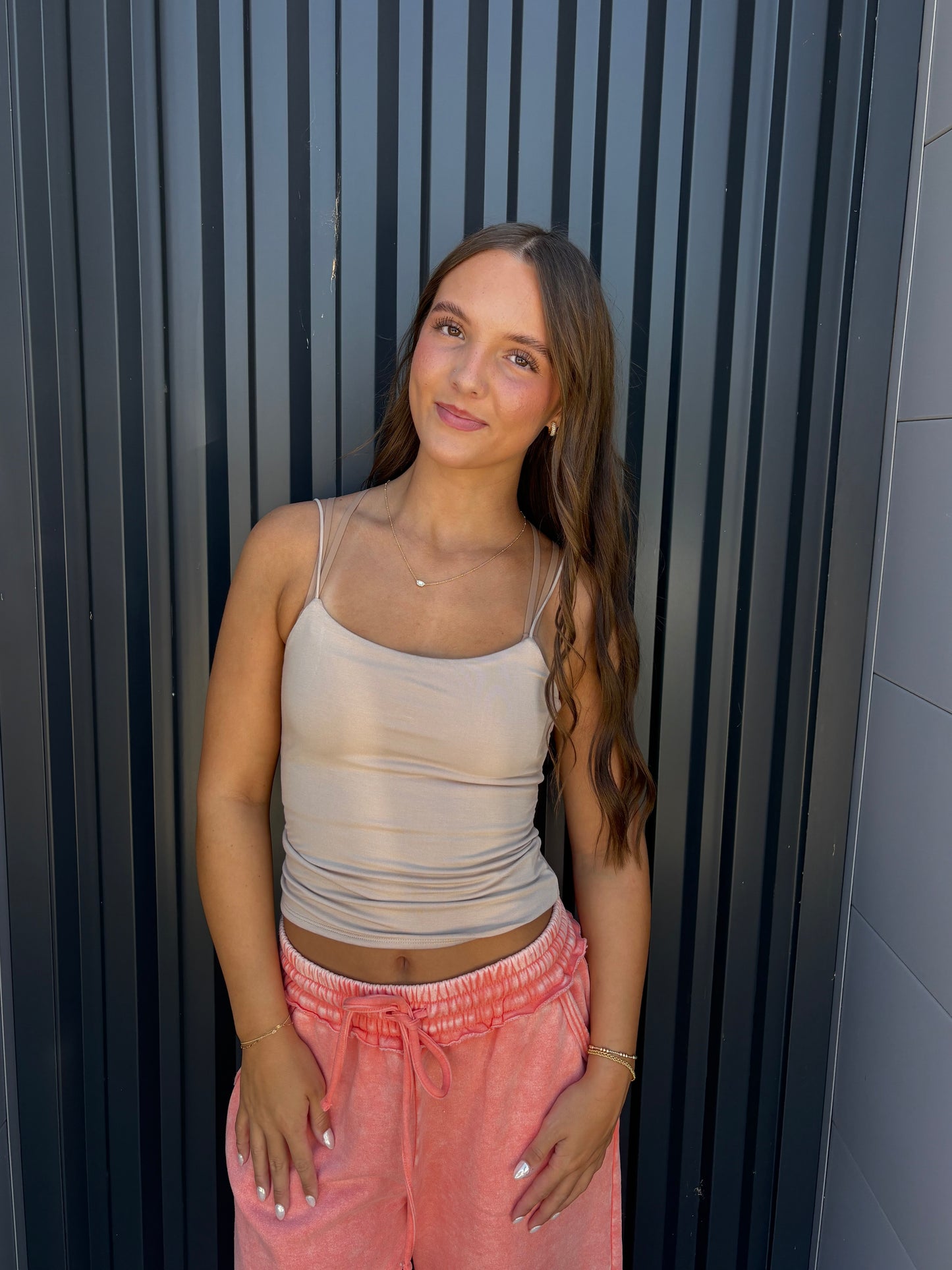Tan Cropped Cami