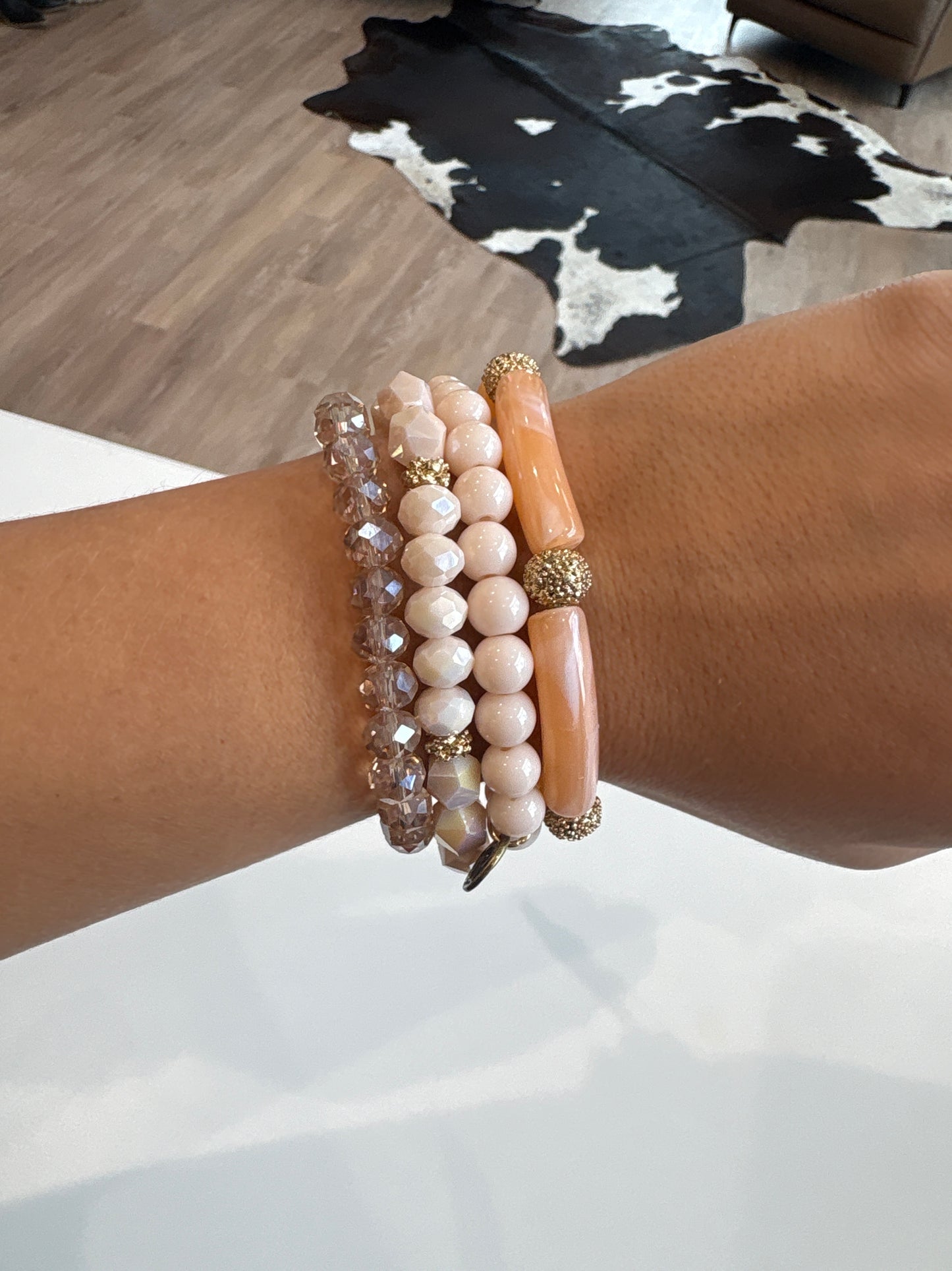 Crystal Tube Bracelet Stack