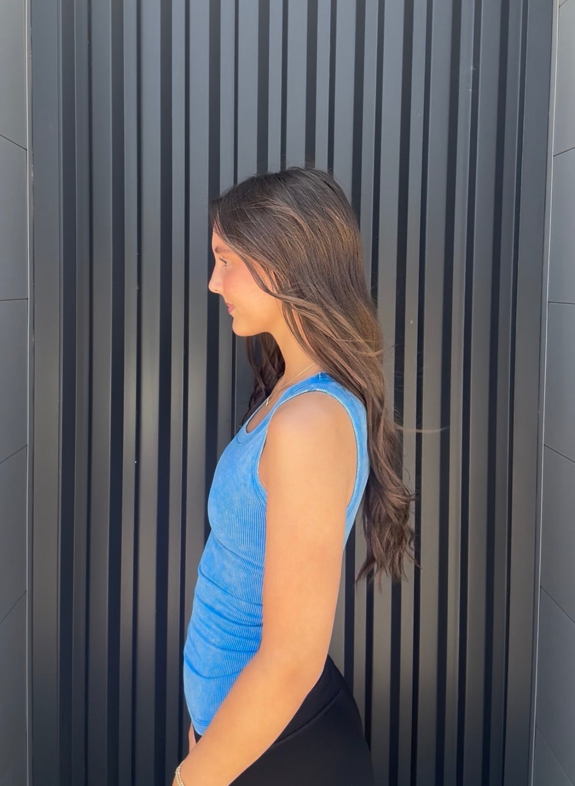 Ribbed Sleeveless Tank Top Ocean