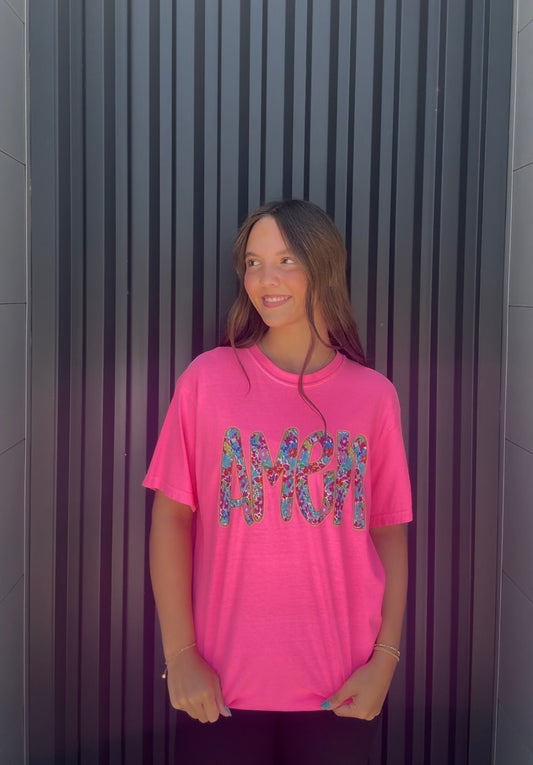 Hot Pink Amen T-Shirt
