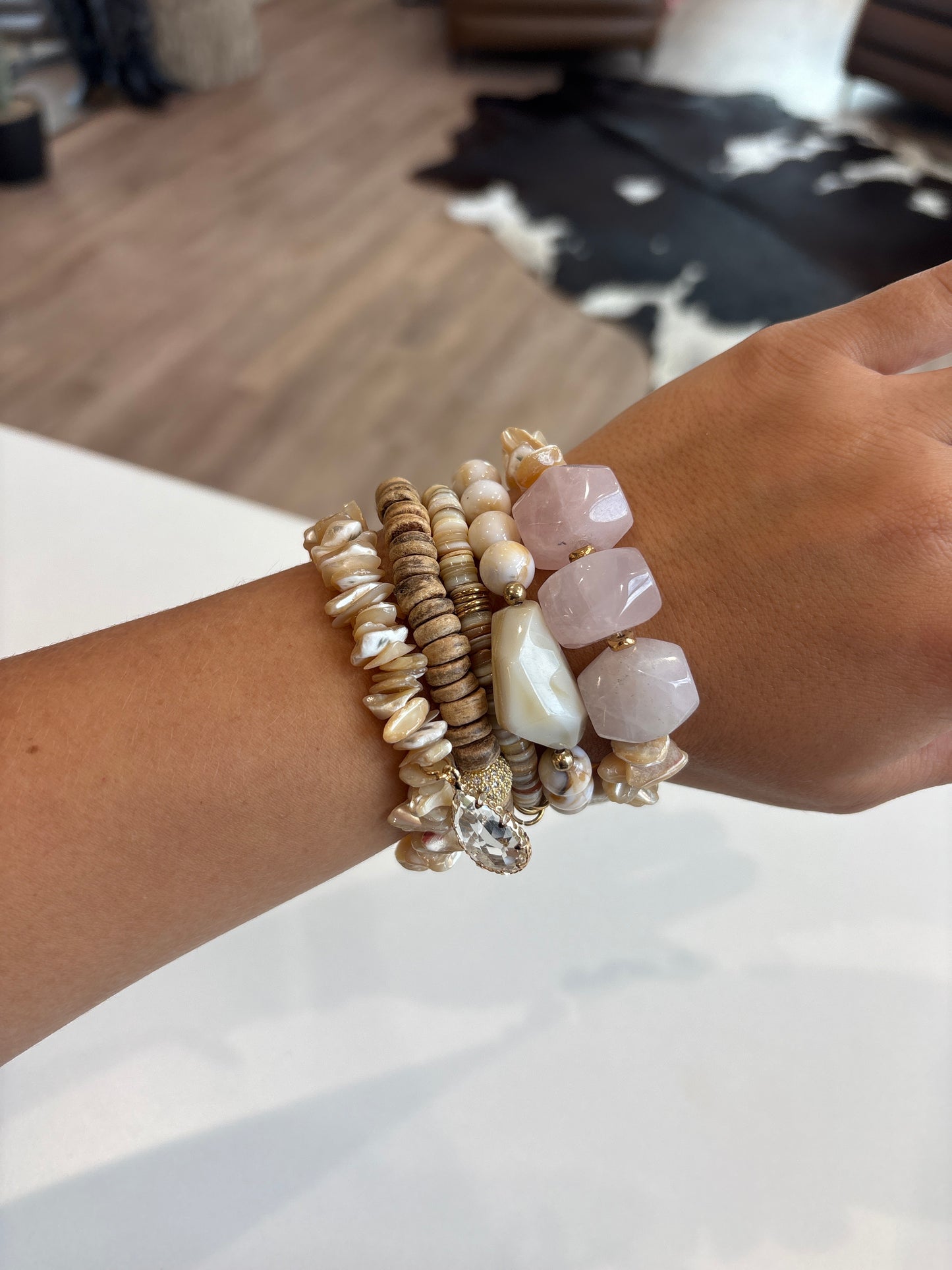 Neutral Stones Bracelet Stack