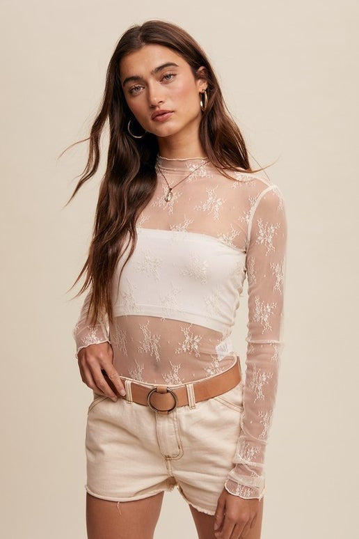 ECRU LONG SLEEVE LAYERING TOP