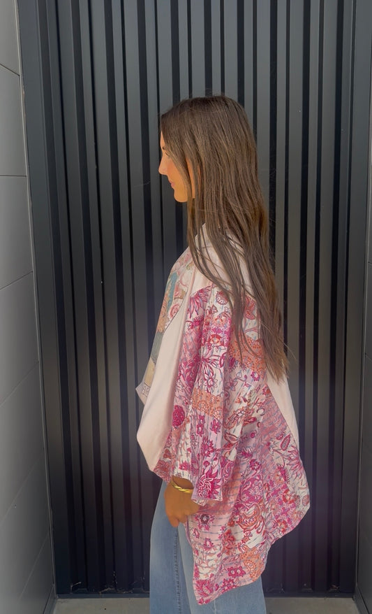 Dolly Print washed Poncho Top