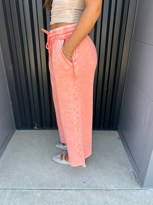 Coral Fleece Palazzo Pants
