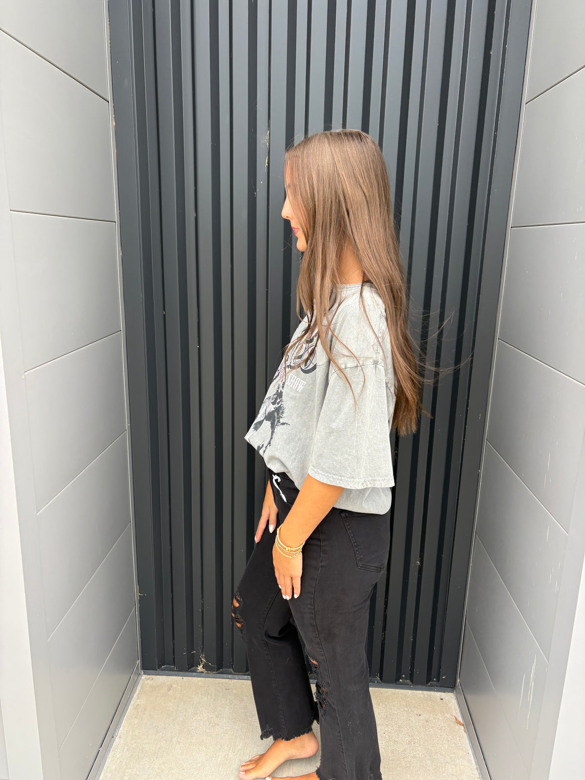 High Waisted Distressed black Jeans