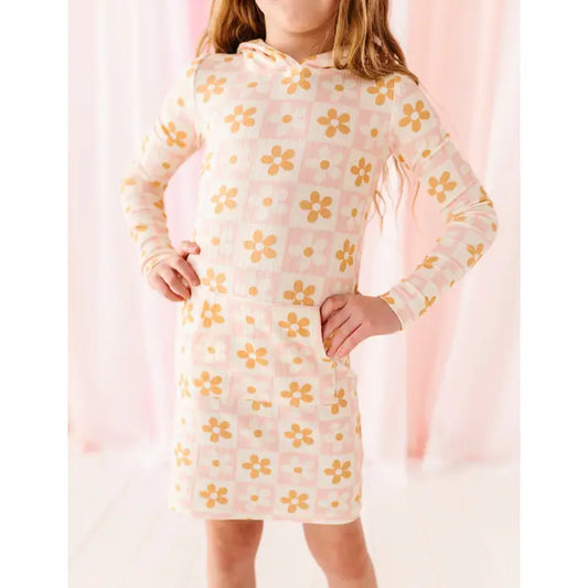 Daises Ribbed Hoodie Dress