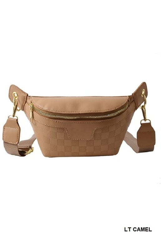 Camel Checkered Bum Bag