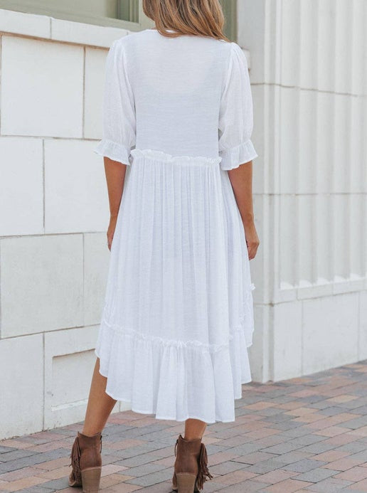 Half sleeve high to low kimono