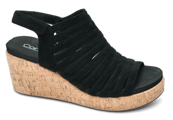 Black Faux Suede Wedge