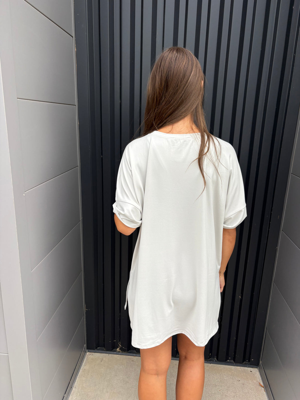 Light Grey Biker Short Set