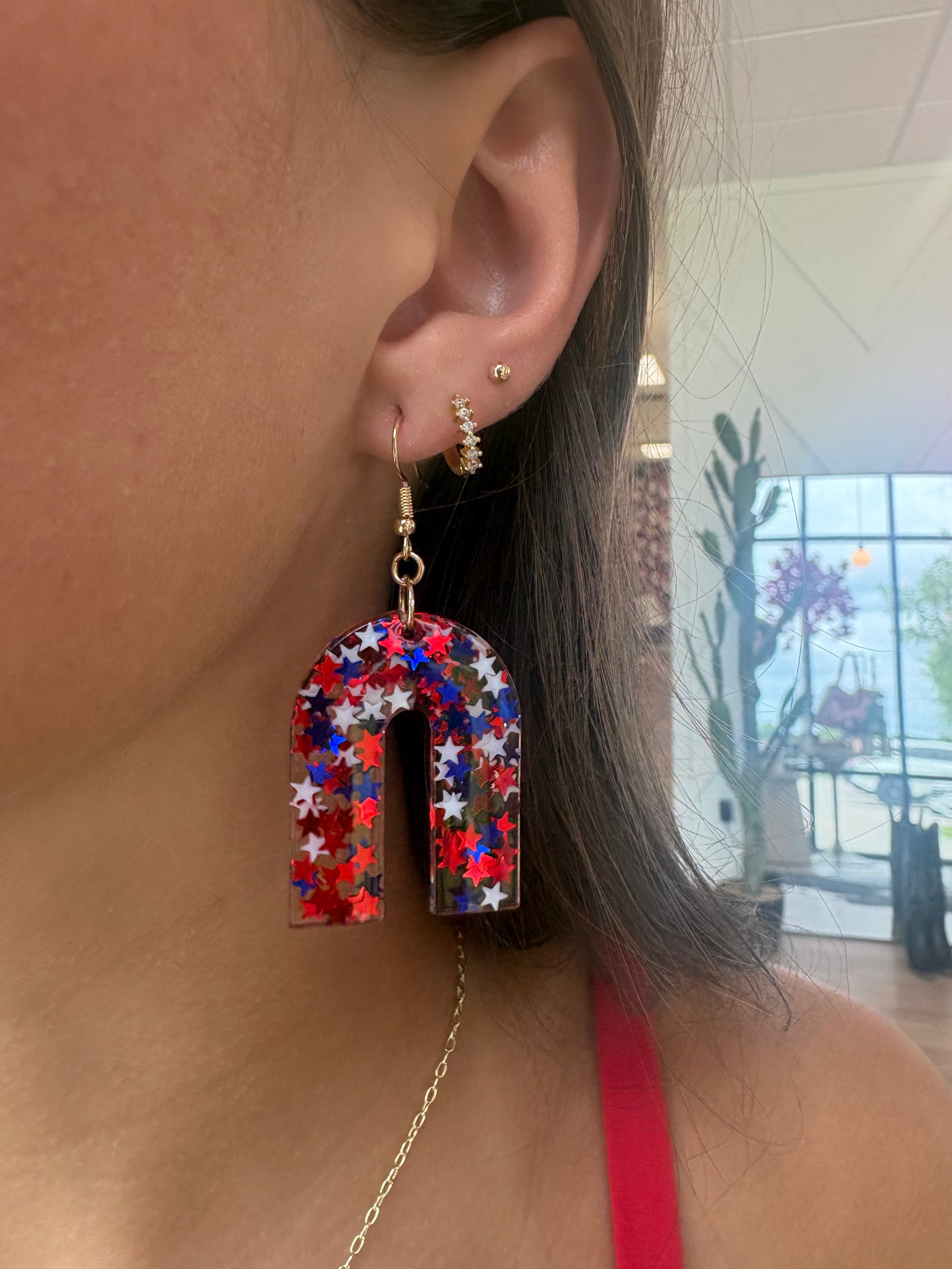 Red, White, and Blue Star Earrings