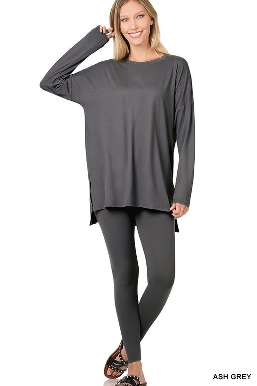 Dark Grey Long Sleeve Legging Set