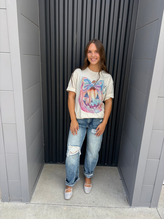 Colorful Rhinestone Pumpkin T-Shirt