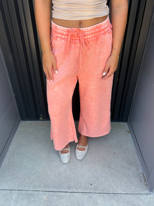 Coral Fleece Palazzo Pants