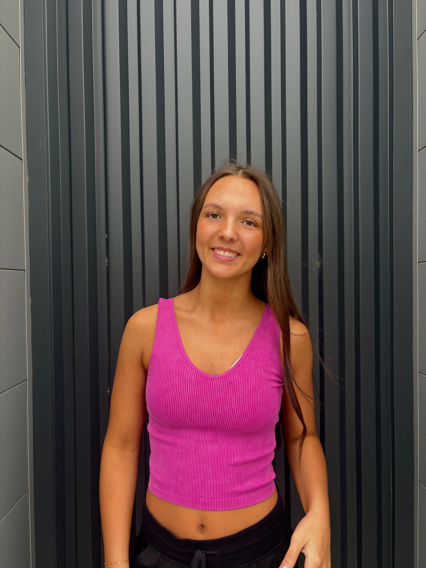 Stonewashed Reversible Ribbed Tank (multiple colors)
