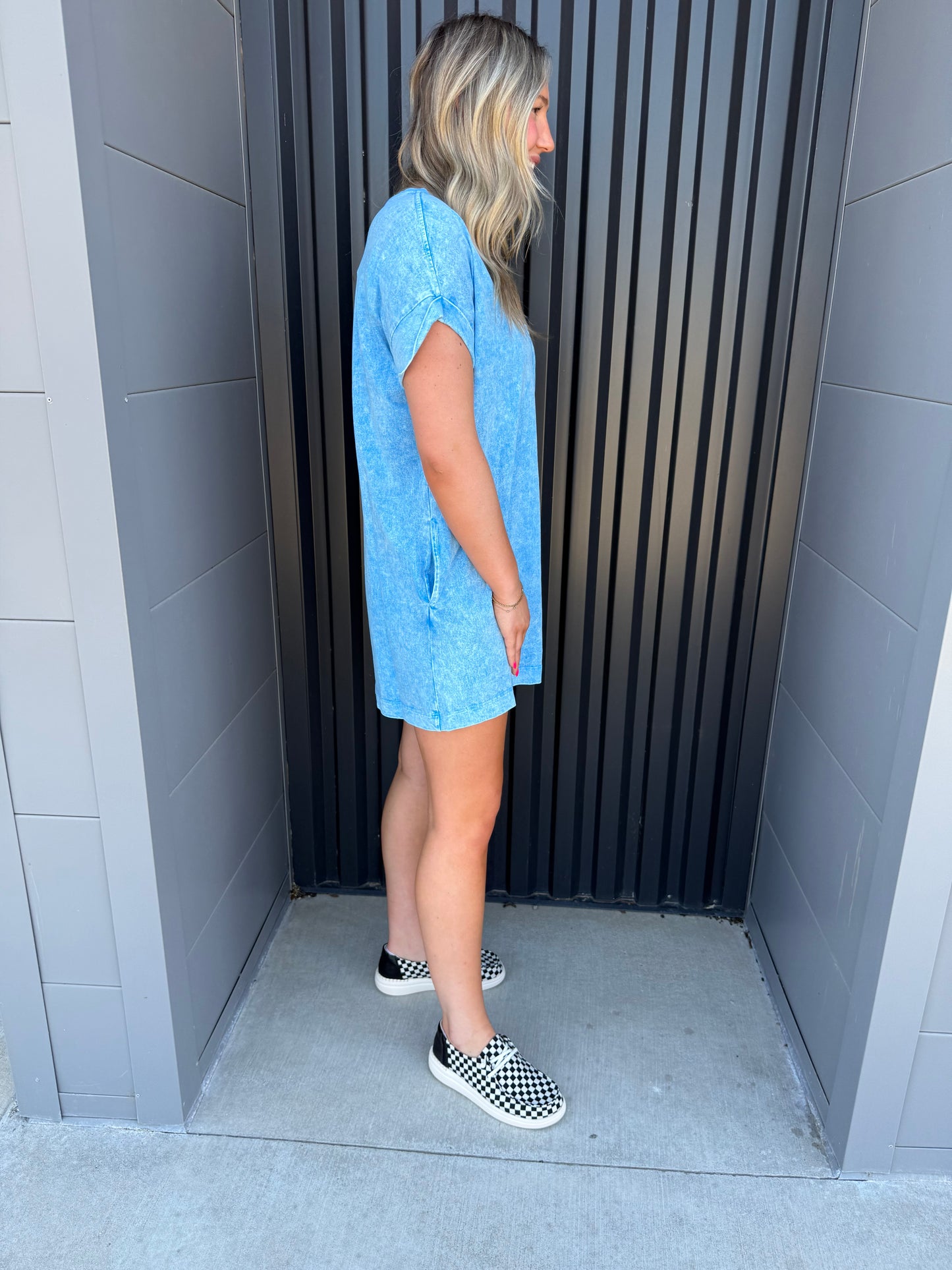 Mineral Washed T-shirt Dress (multiple colors)