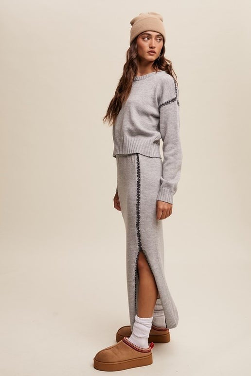 Heather Grey Knit Set