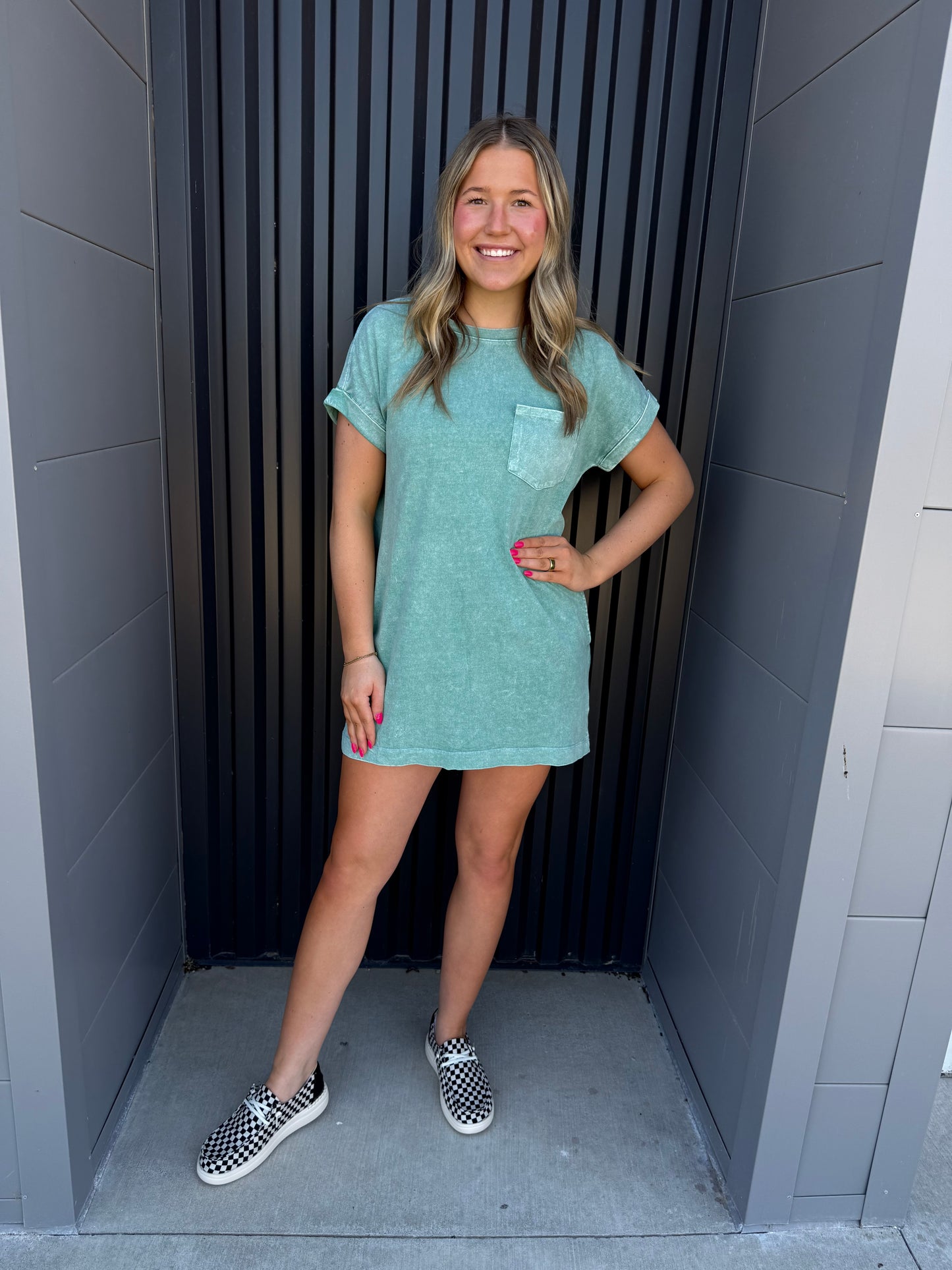 Mineral Washed T-shirt Dress (multiple colors)