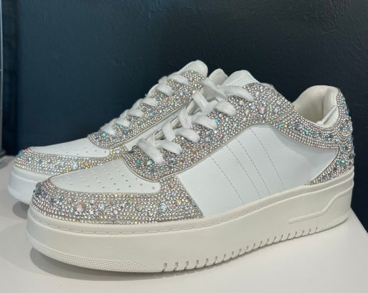 Clear Rhinestone Sneakers
