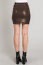Brown Side Rushed Pleather Mini Skirt
