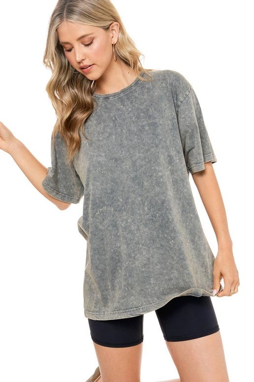 Denim Mineral Washed Boyfriend T-Shirt