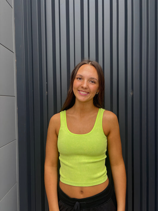 Stonewashed Reversible Ribbed Tank (multiple colors)