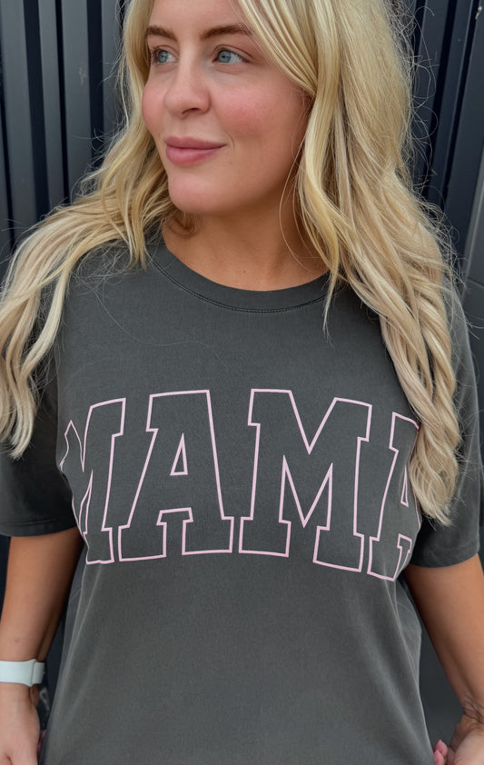 Grey & Pink Mama Graphic Tee