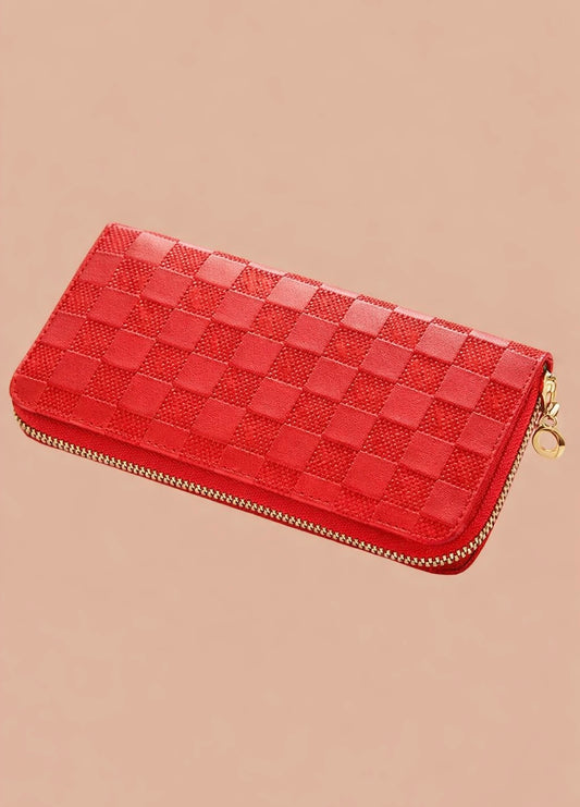 Red Checkered Wallet