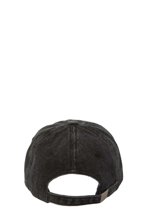 DISTRESSED BASEBALL CAP- BLACK DENIM