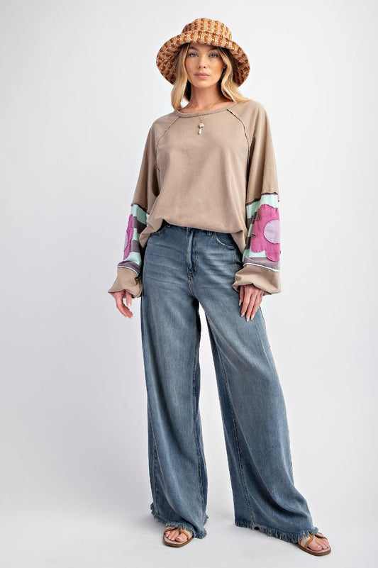 Mushroom Flower Patch Terry Knit Top