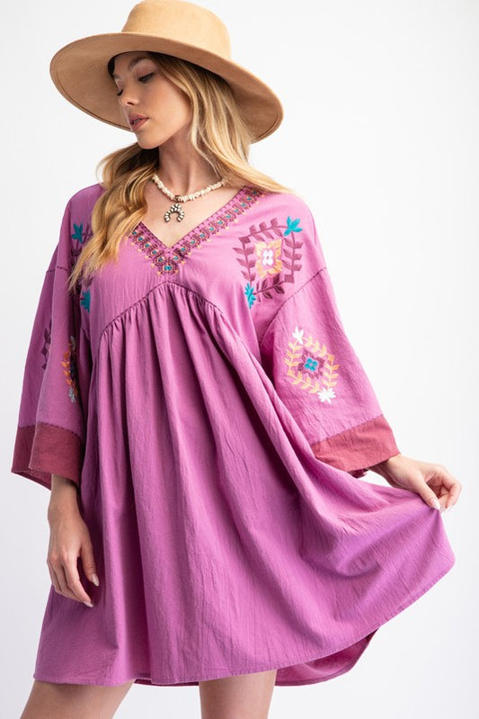 Orchid Embroidered Dress