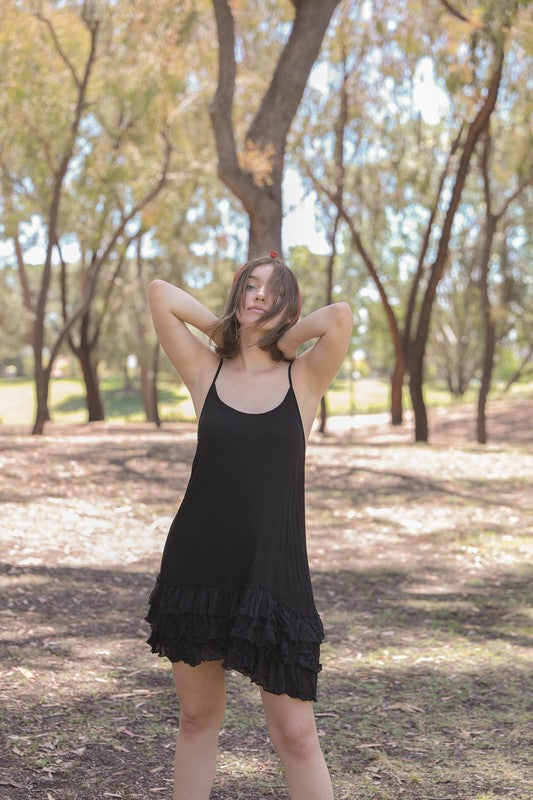 Ruffled Slip (Mocha & Black)