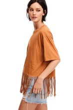 Burnt Orange Longhorn Fring Crop