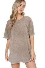 Mocha Mineral Washed Boyfriend Tee