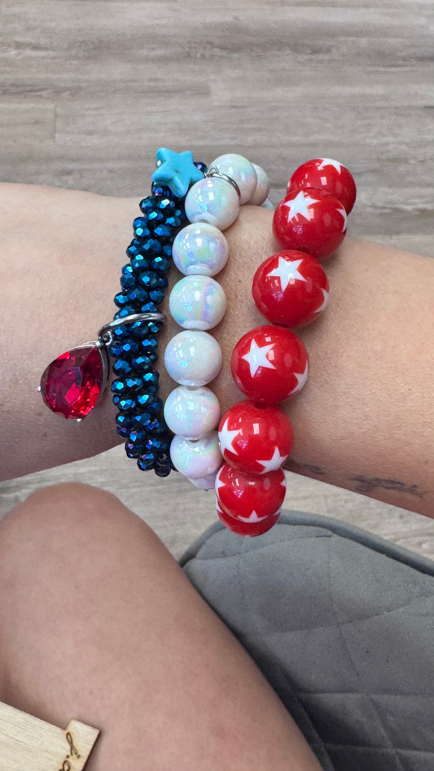 Red, White and Blue Bracelet Set