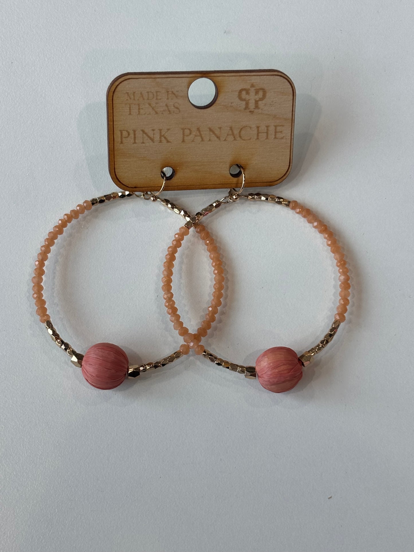 Blush Beaded Hoop Earrings
