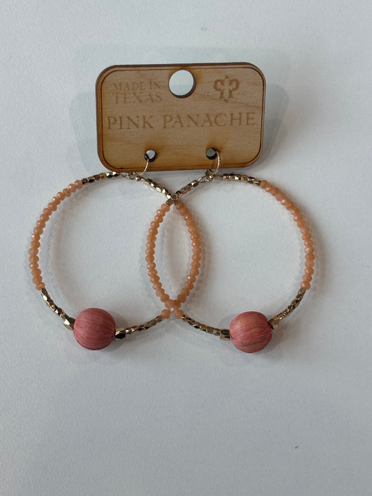 Blush Beaded Hoop Earrings