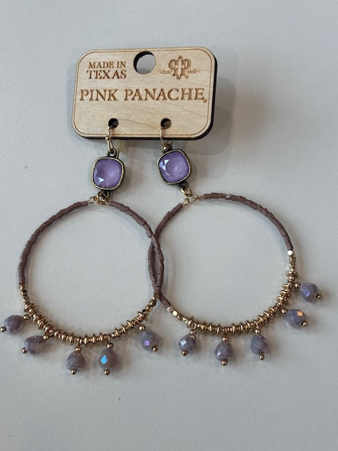 Lavender Luxe Beaded Hoops