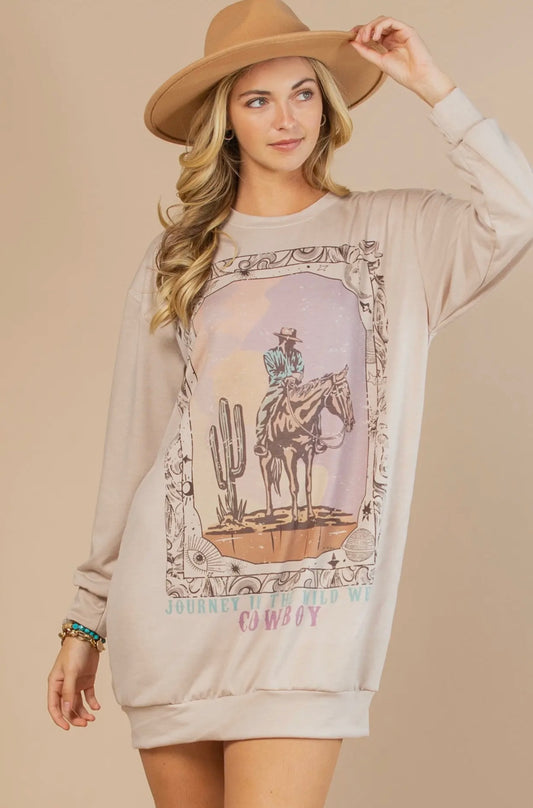 Western Journey Sweatshirt Dress