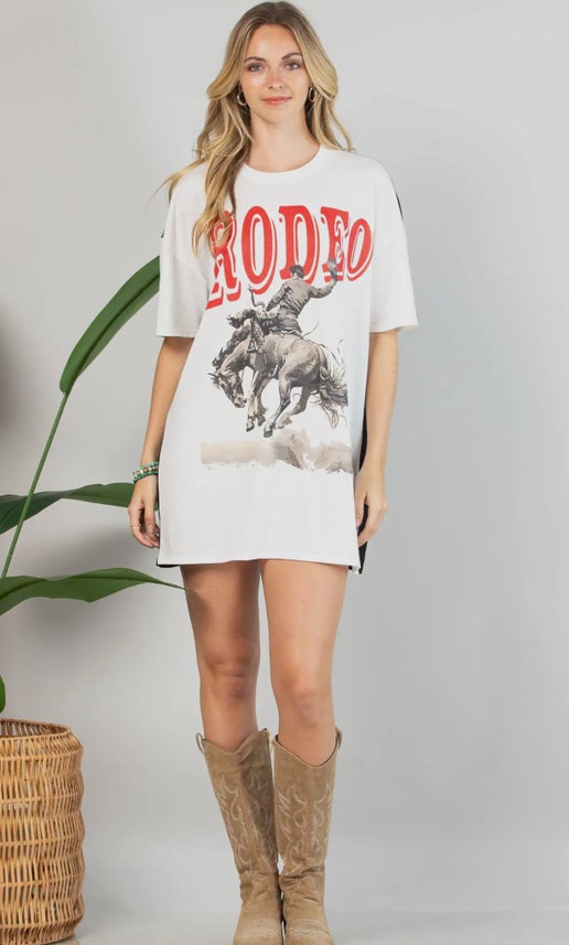 Two Tone Black Rodeo T-Shirt Dress