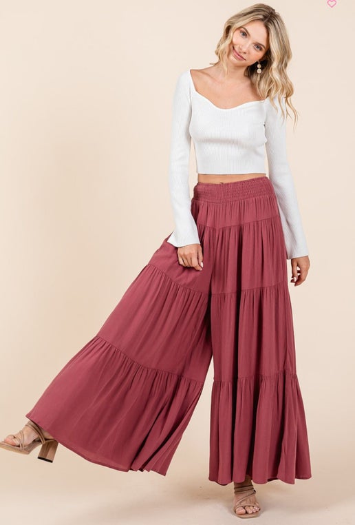 Sienna Wide Leg Tiered Pant