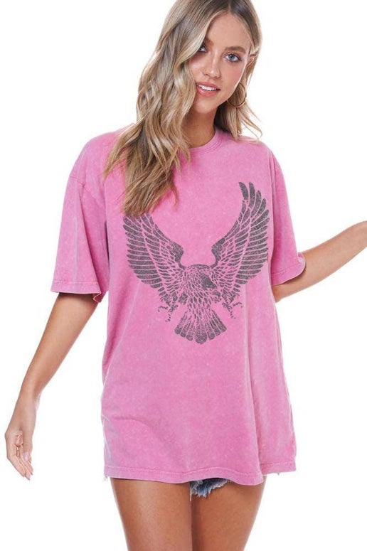 Pink Soaring Eagle Graphic Tee