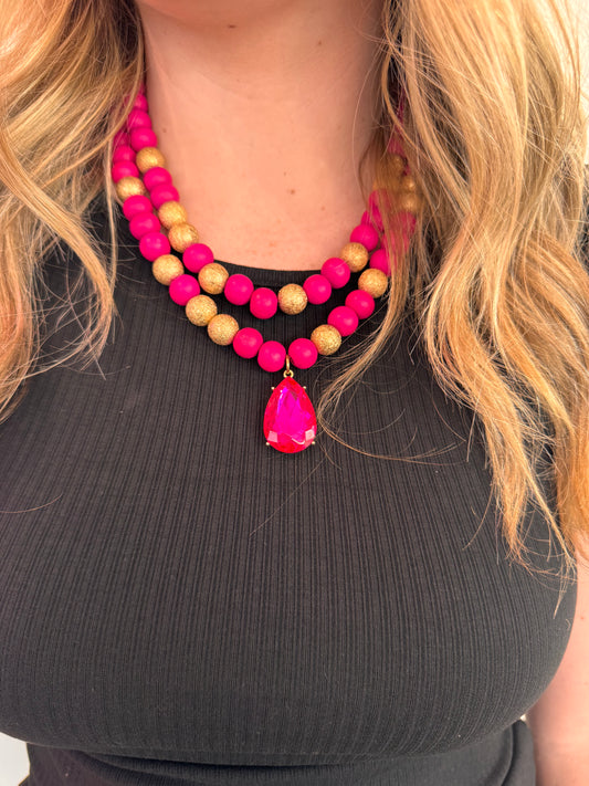 Multi-Color bead Crystal Necklace